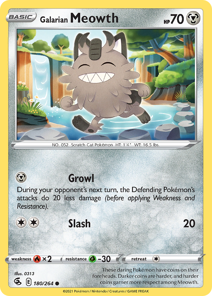 Galarian Meowth - 180/264 - - FUSION STRIKE - Pokemon - Common | AA21-32