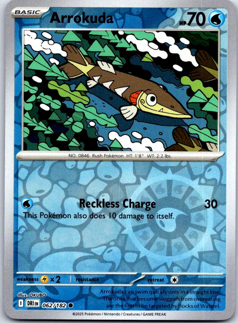 Arrokuda - 062/182 - Reverse Holo - DESTINED RIVALS - Pokemon - | AA128-34