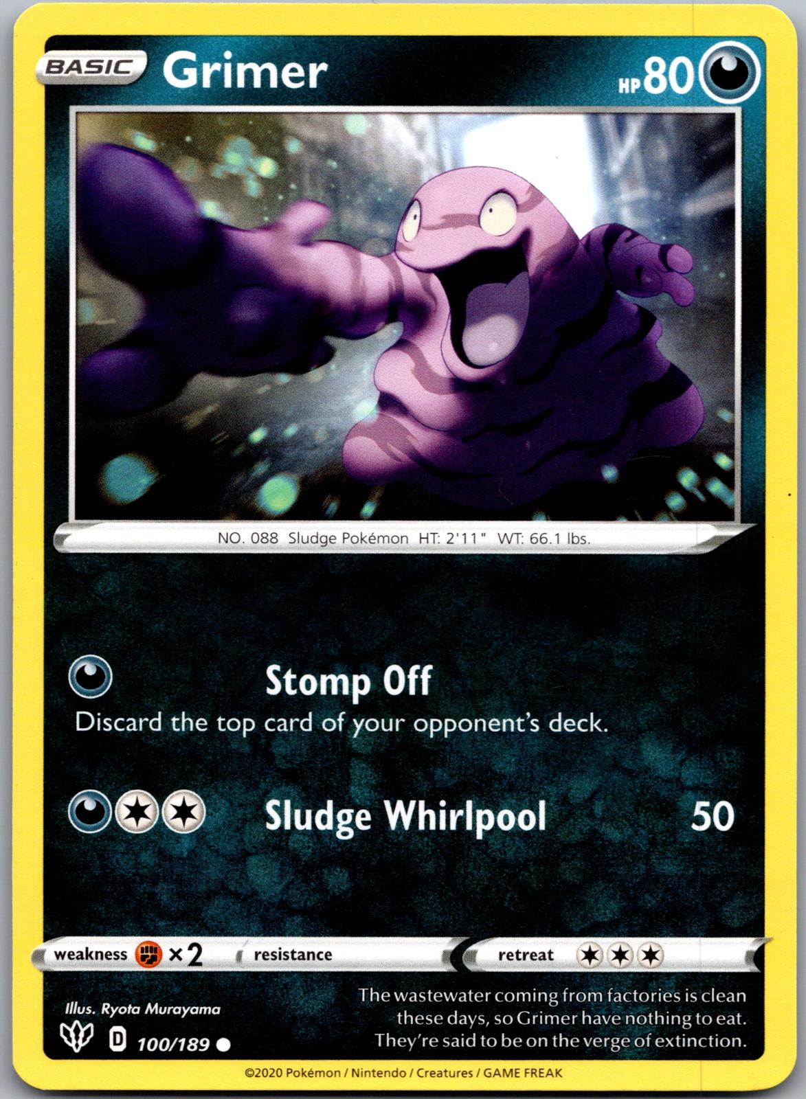 Grimer - 100/189 - - DARKNESS ABLAZE - Pokemon - Common | AA90-29