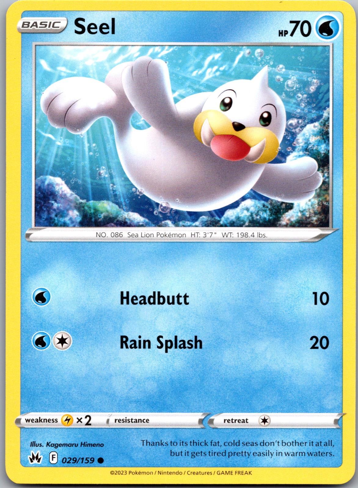 Seel - 029/159 - - CROWN ZENITH - Pokemon - Common | AA92-35