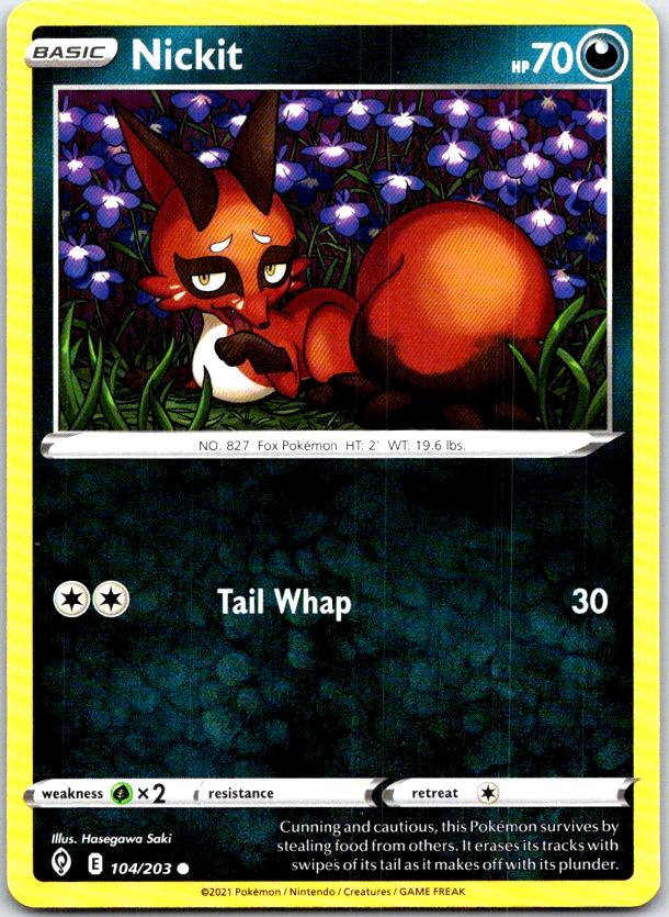 Nickit - 104/203 - - EVOLVING SKIES - Pokemon - Common | AC06-9