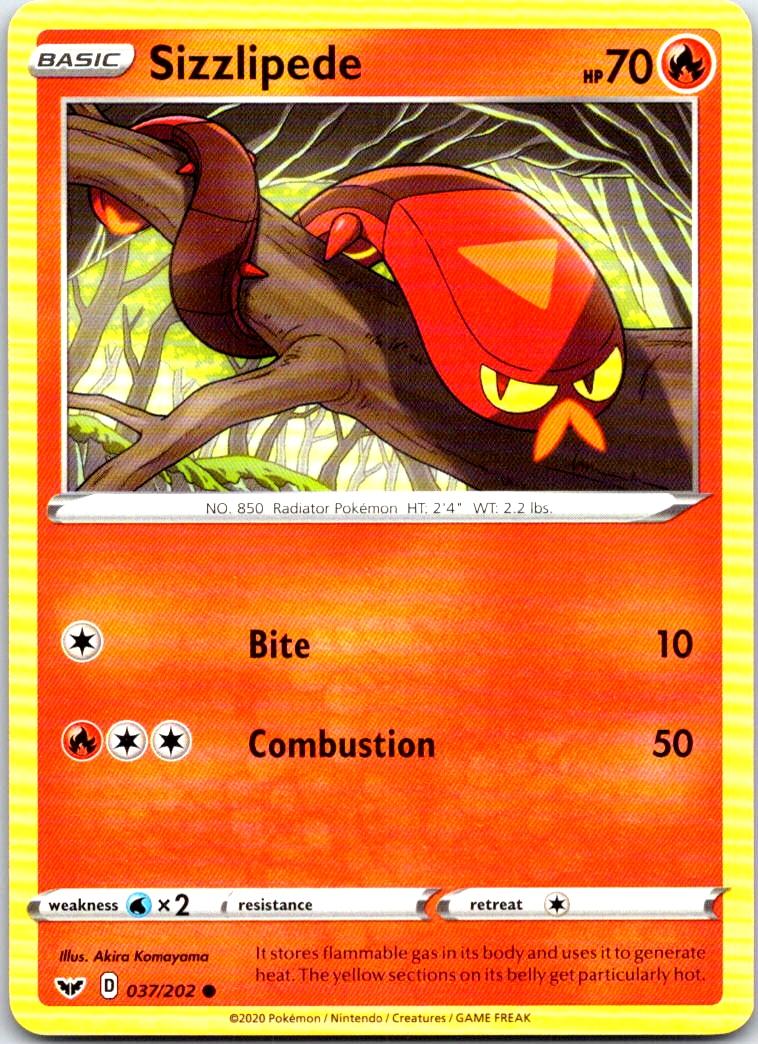 Sizzlipede - 037/202 - - SWORD & SHIELD - Pokemon - Common | AB82-26