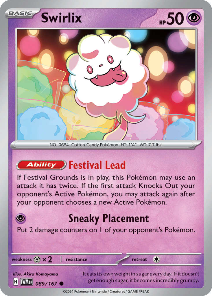 Swirlix - 089/167 - Reverse Holo - TWILIGHT MASQUERADE - Pokemon - | AA49-97