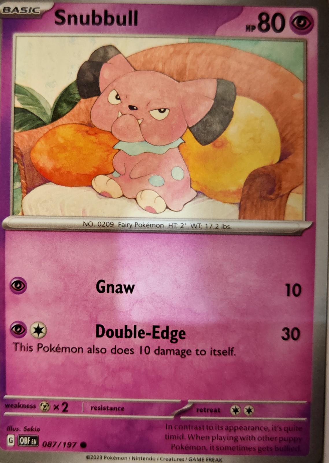 Snubbull - 087/197 - - OBSIDIAN FLAMES - Pokemon - Common | AA05-59