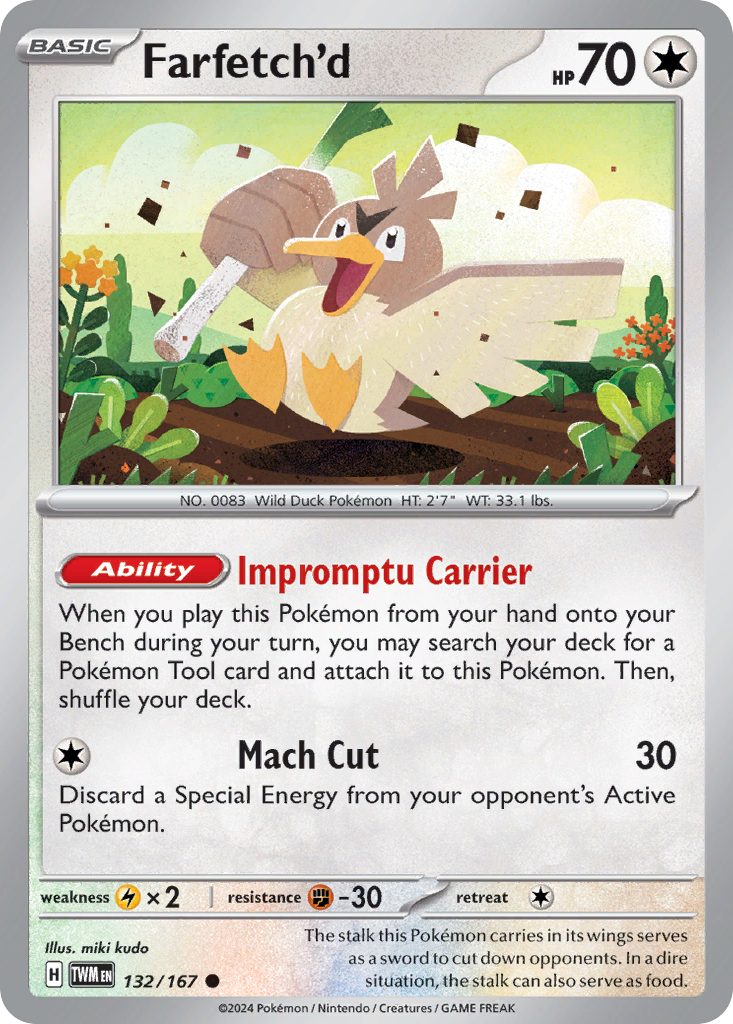 Farfetch'd - 132/167 - Reverse Holo - TWILIGHT MASQUERADE - Pokemon - | AA82-23