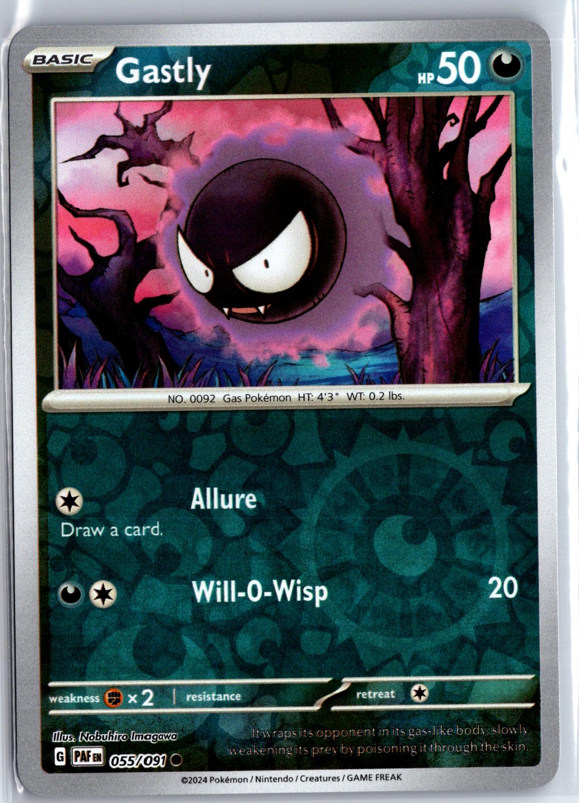 Gastly - 055/091 - Reverse Holo - PALDEAN FATES - Pokemon - Common | AA130-44