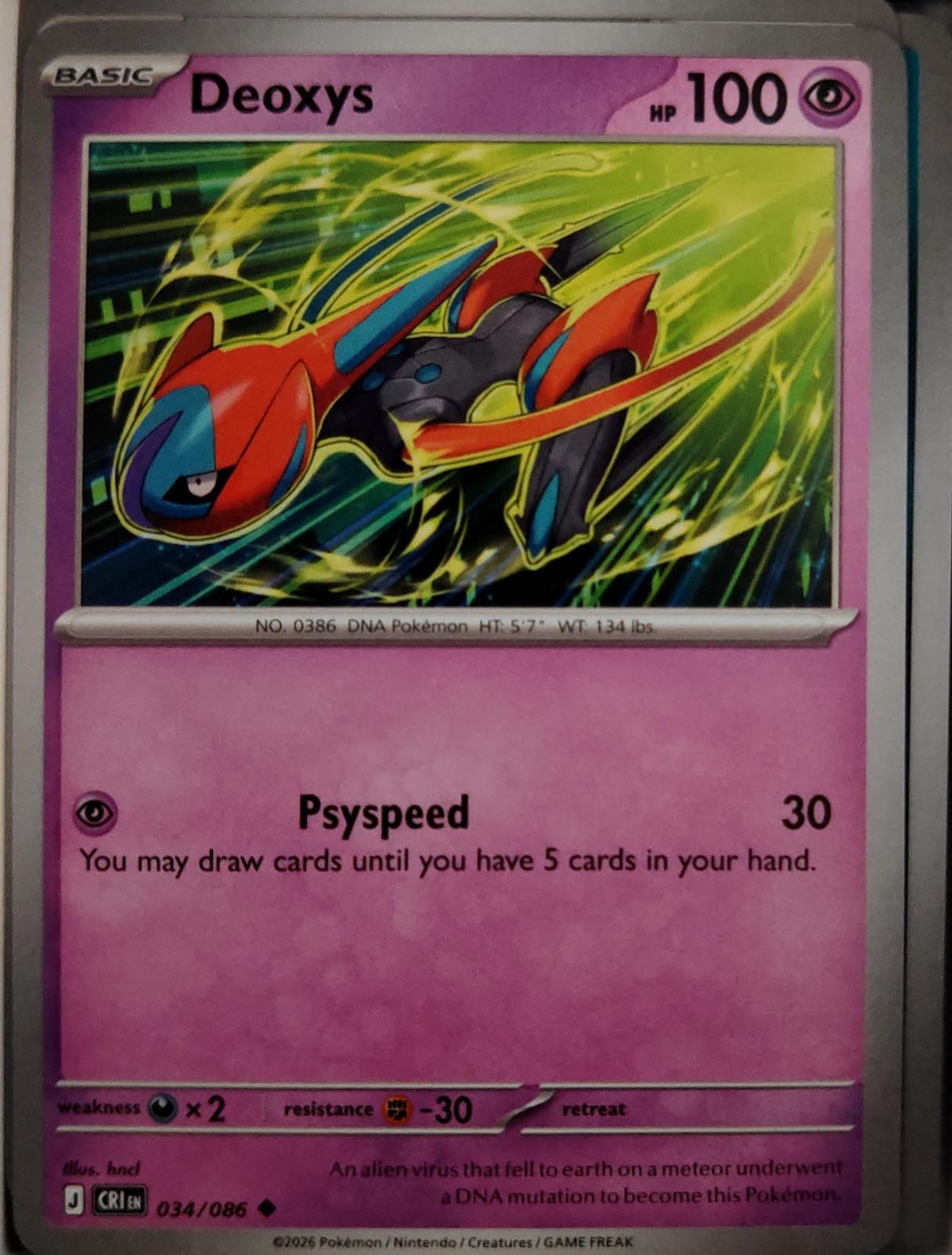 Deoxys - 034/086 - - CHAOS RISING - Pokemon - Uncommon | AA42-17