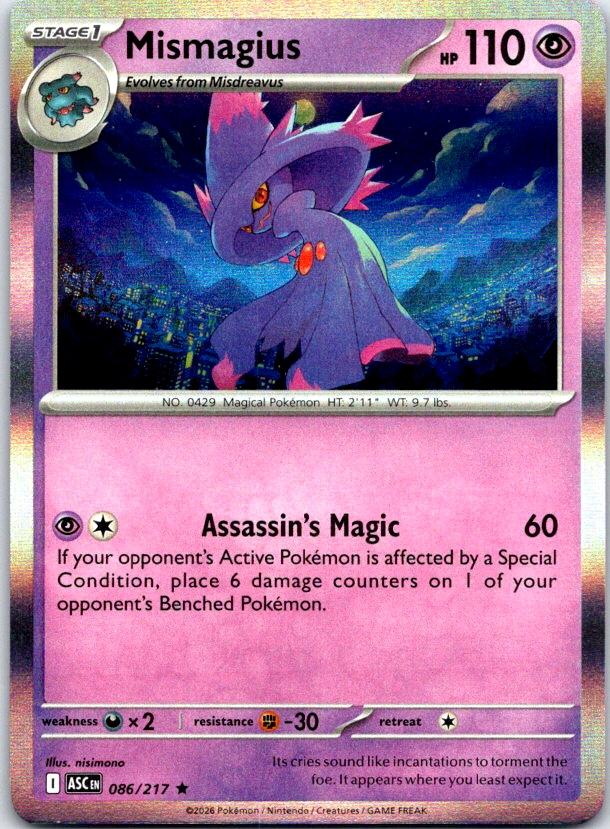 Mismagius - 086/217 - Holo - ASCENDED HEROES - Pokemon - Rare | AC25-1