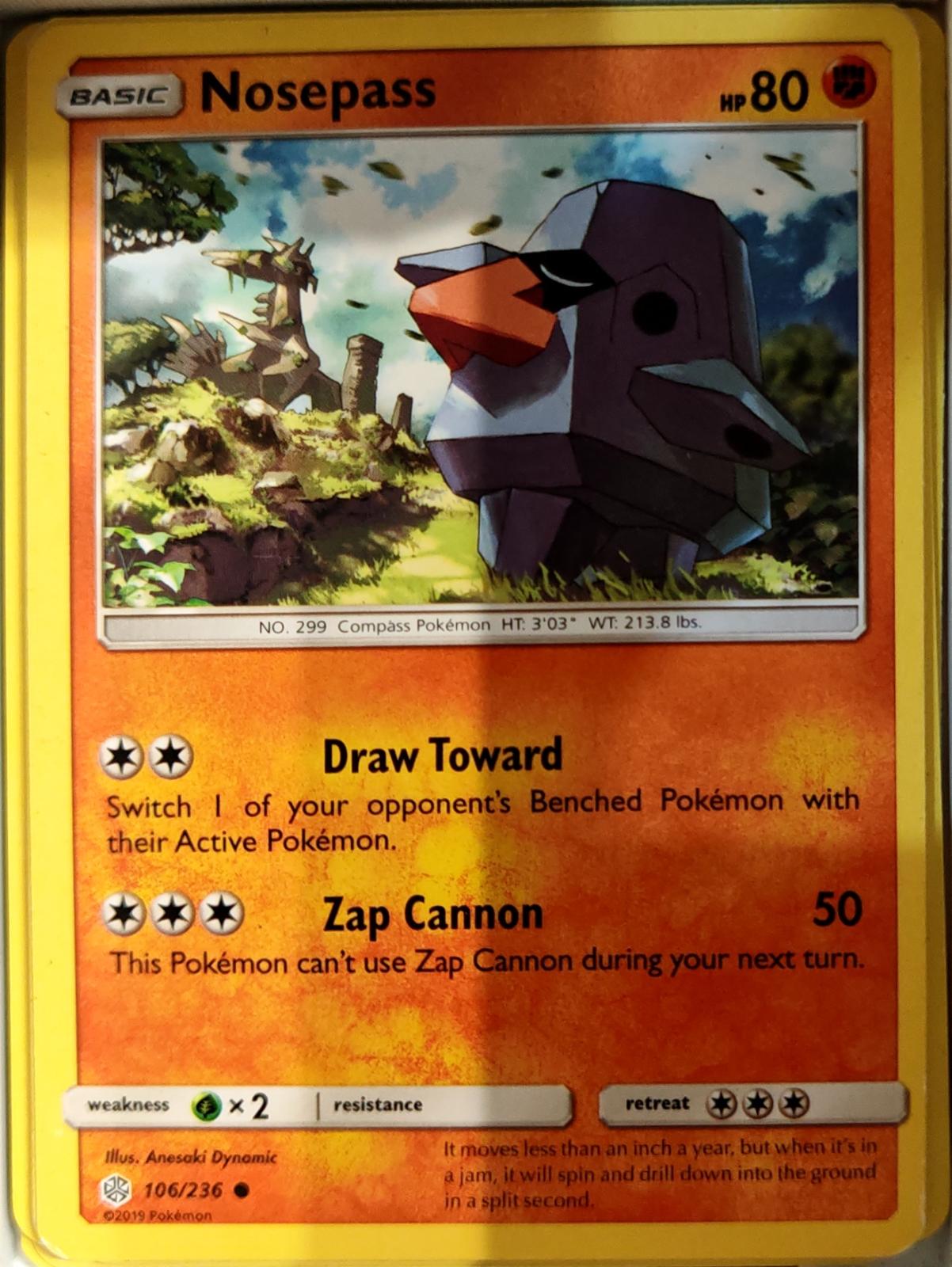 Nosepass - 106/236 - - COSMIC ECLIPSE - Pokemon - Common | AA66-13