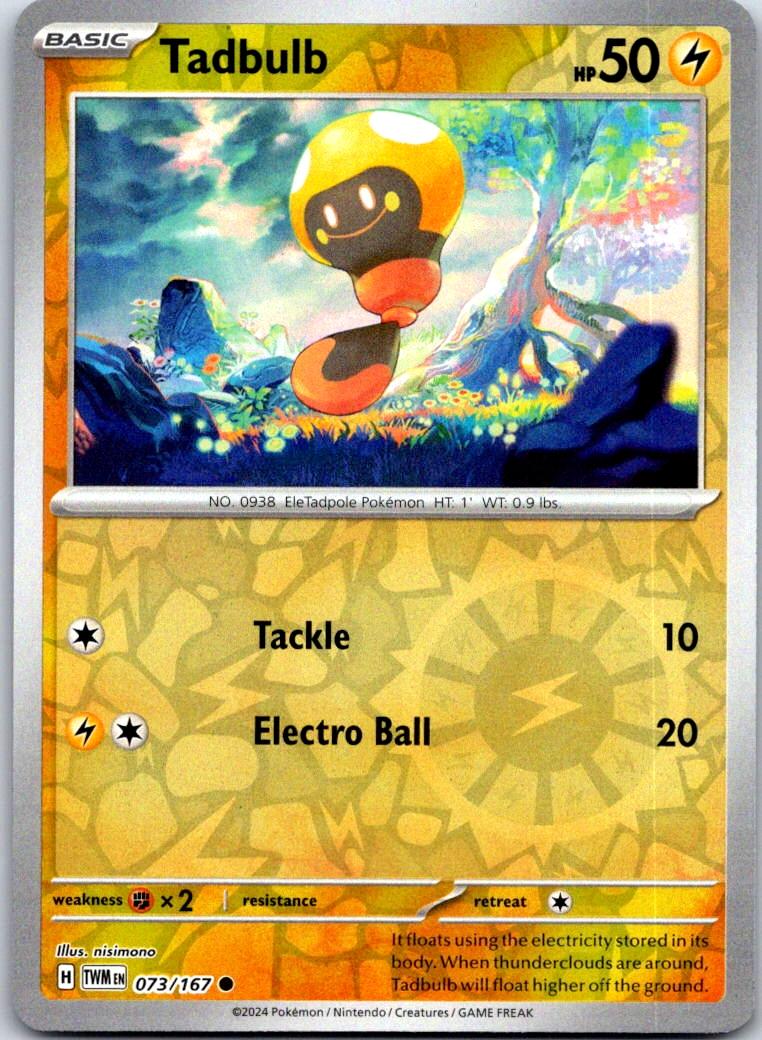 Tadbulb - 073/167 - Reverse Holo - TWILIGHT MASQUERADE - Pokemon - | AA125-37