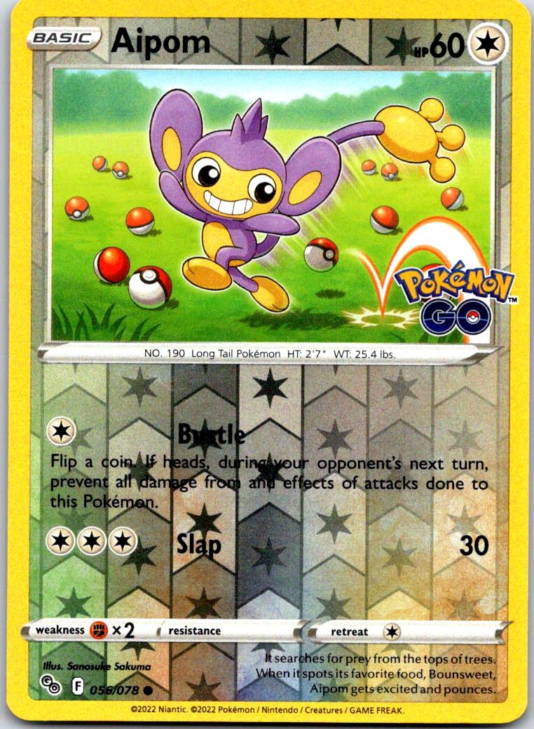 Aipom - 056/078 - Reverse Holo - POKEMON GO - Pokemon - Common | AA119-19