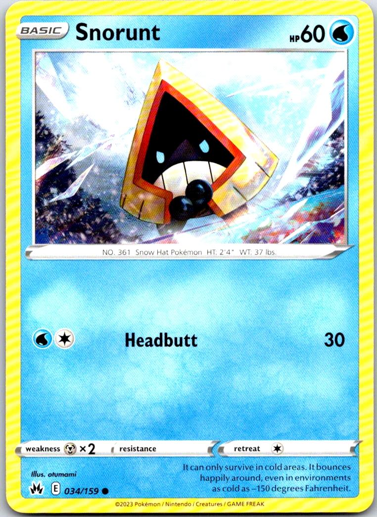 Snorunt - 034/159 - - CROWN ZENITH - Pokemon - Common | AA101-13