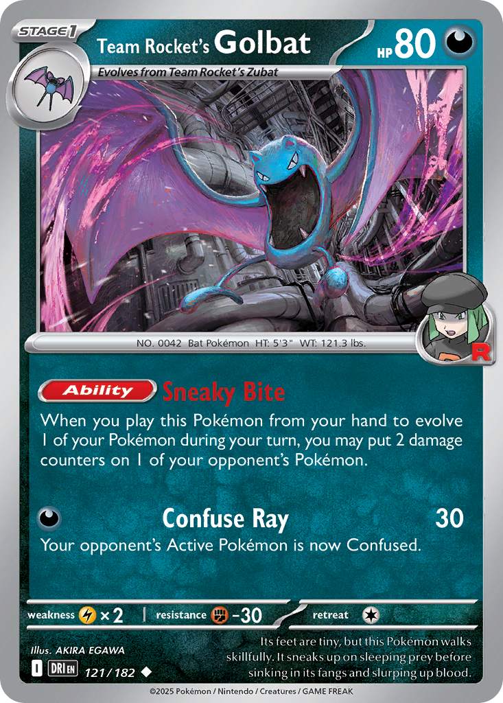 Team Rocket's Golbat - 121/182 - Reverse Holo - DESTINED RIVALS - Pokemon - | AA19-97