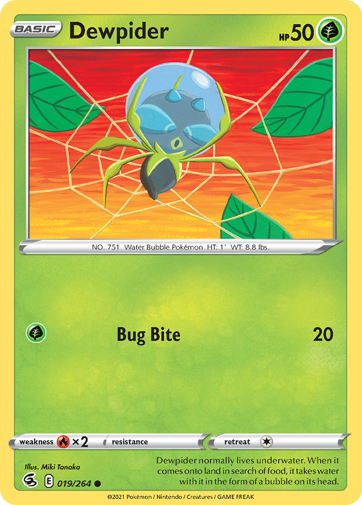 Dewpider - 019/264 - - FUSION STRIKE - Pokemon - Common | AA67-46