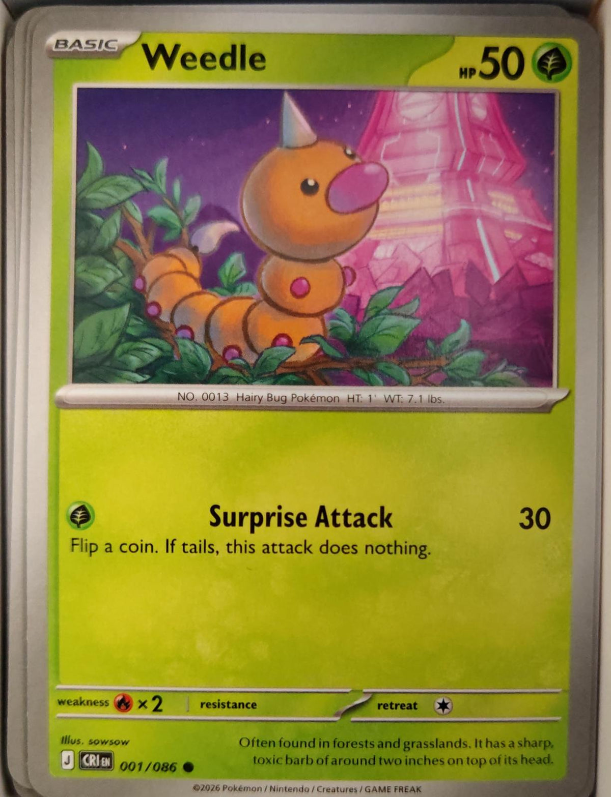 Weedle - 001/086 - - CHAOS RISING - Pokemon - Common | AA36-50