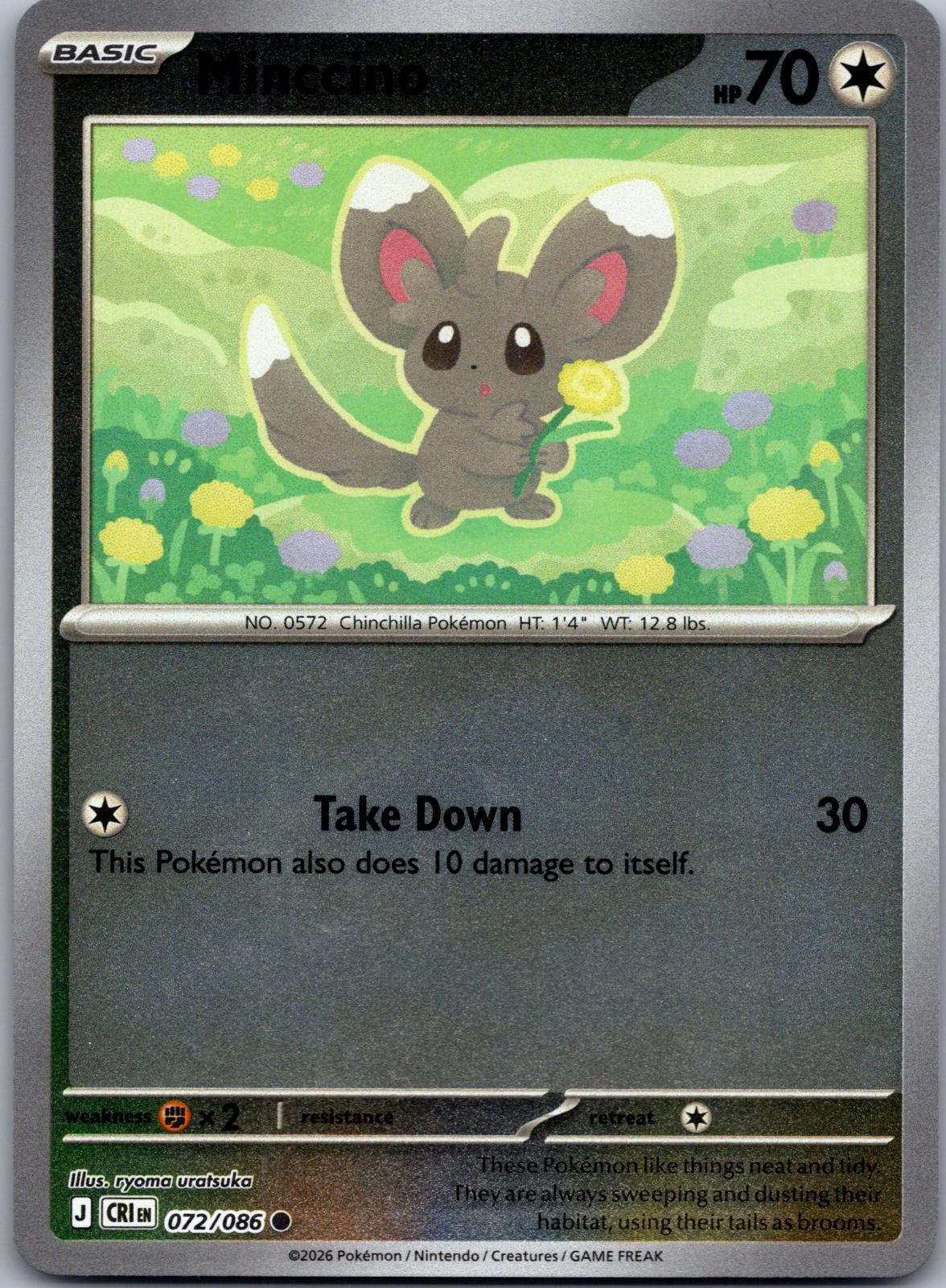Minccino - 072/086 - Reverse Holo - CHAOS RISING - Pokemon - Common | AA80-47