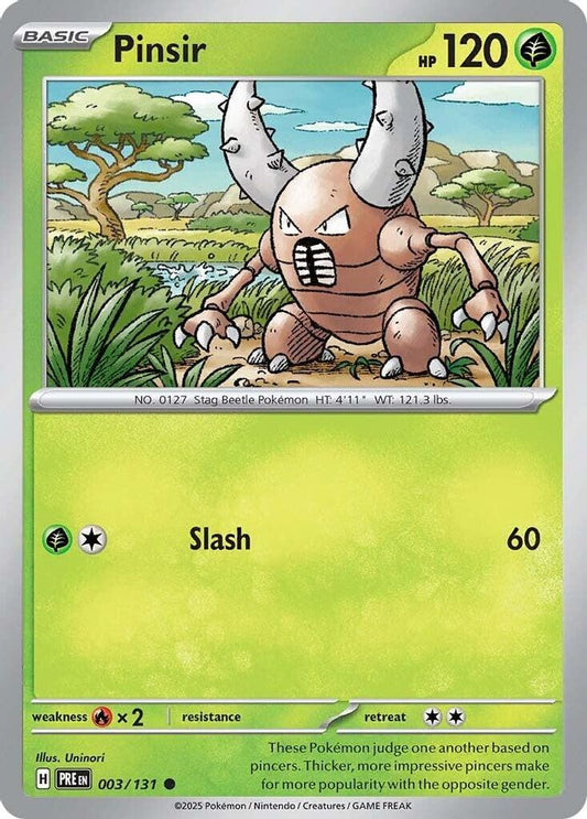 Pinsir - 003/131 - - PRISMATIC EVOLUTIONS - Pokemon - Common | AA27-5