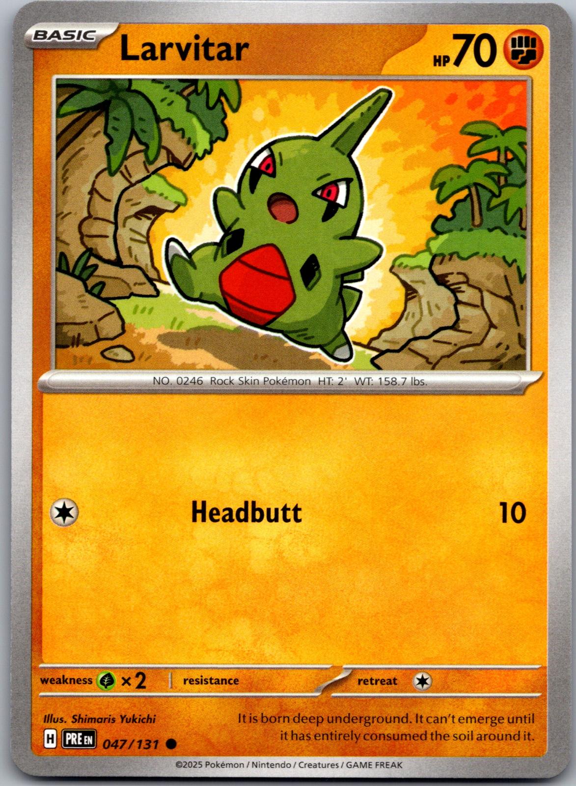 Larvitar - 047/131 - - PRISMATIC EVOLUTIONS - Pokemon - Common | AA83-49