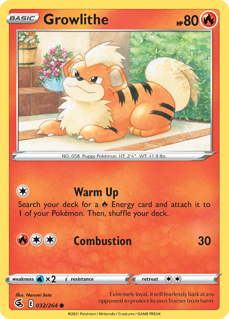 Growlithe - 032/264 - - FUSION STRIKE - Pokemon - Common | AA67-5