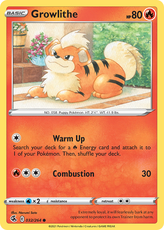 Growlithe - 032/264 - - FUSION STRIKE - Pokemon - Common | AA67-5