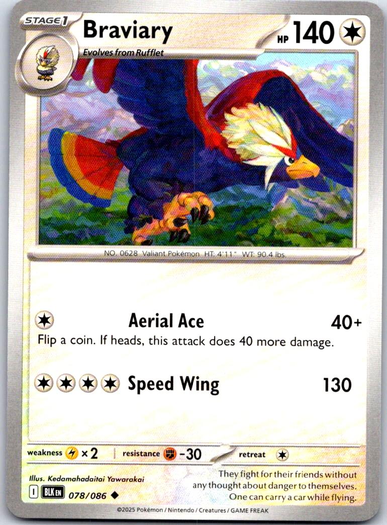 Braviary - 078/086 - - BLACK BOLT - Pokemon - Uncommon | AA107-39