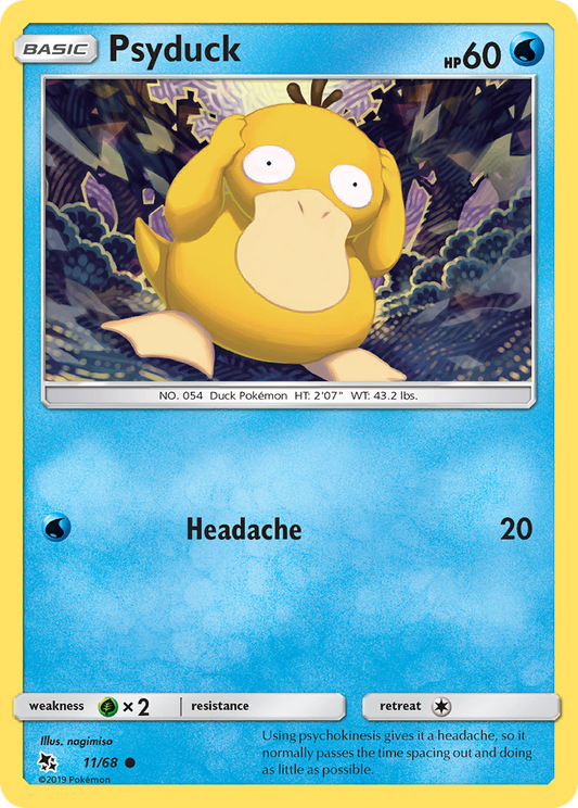 Psyduck - 11/68 - - HIDDEN FATES - Pokemon - Common | AA68-6