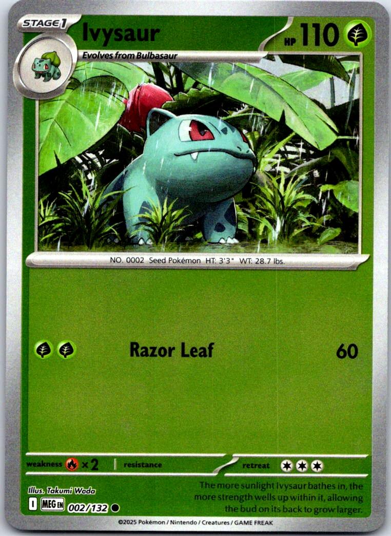 Ivysaur - 002/132 - Reverse Holo - MEGA EVOLUTION - Pokemon - Common | AB02-19