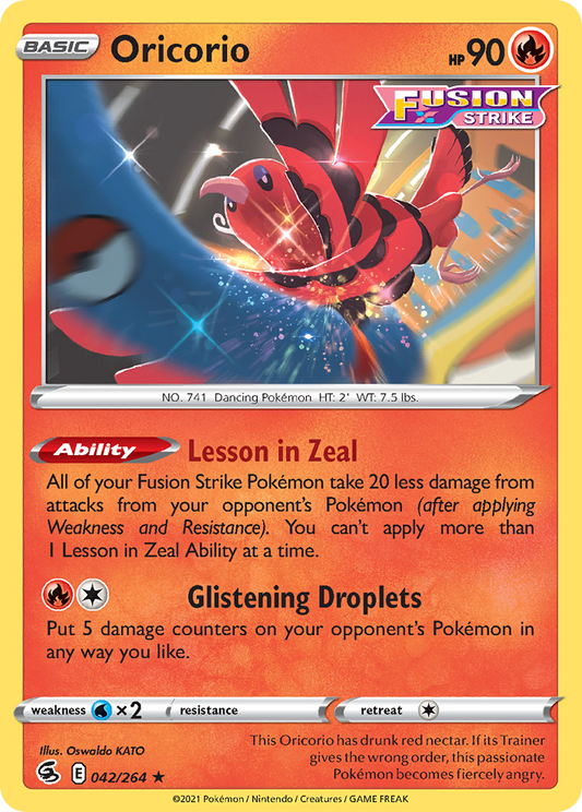 Oricorio - 042/264 - - FUSION STRIKE - Pokemon - Rare | AA90-19