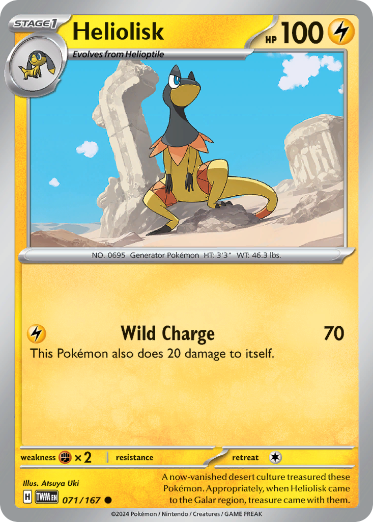 Heliolisk - 071/167 - - TWILIGHT MASQUERADE - Pokemon - Common | AA84-10