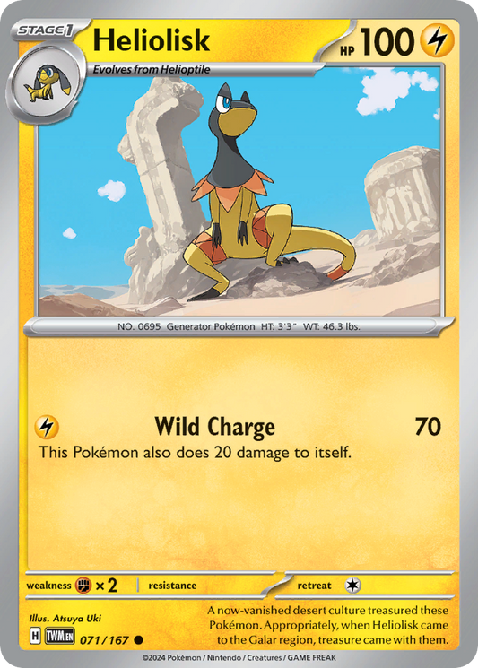 Heliolisk - 071/167 - - TWILIGHT MASQUERADE - Pokemon - Common | AA84-10