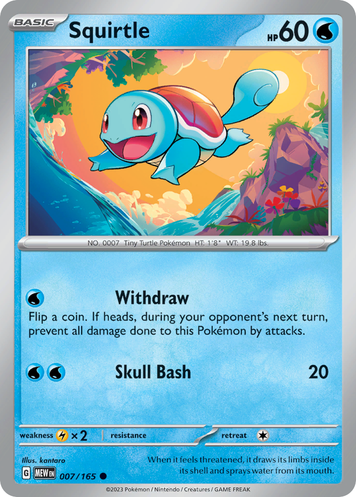 Squirtle - 007/165 - - 151 - Pokemon - Common | AA74-27