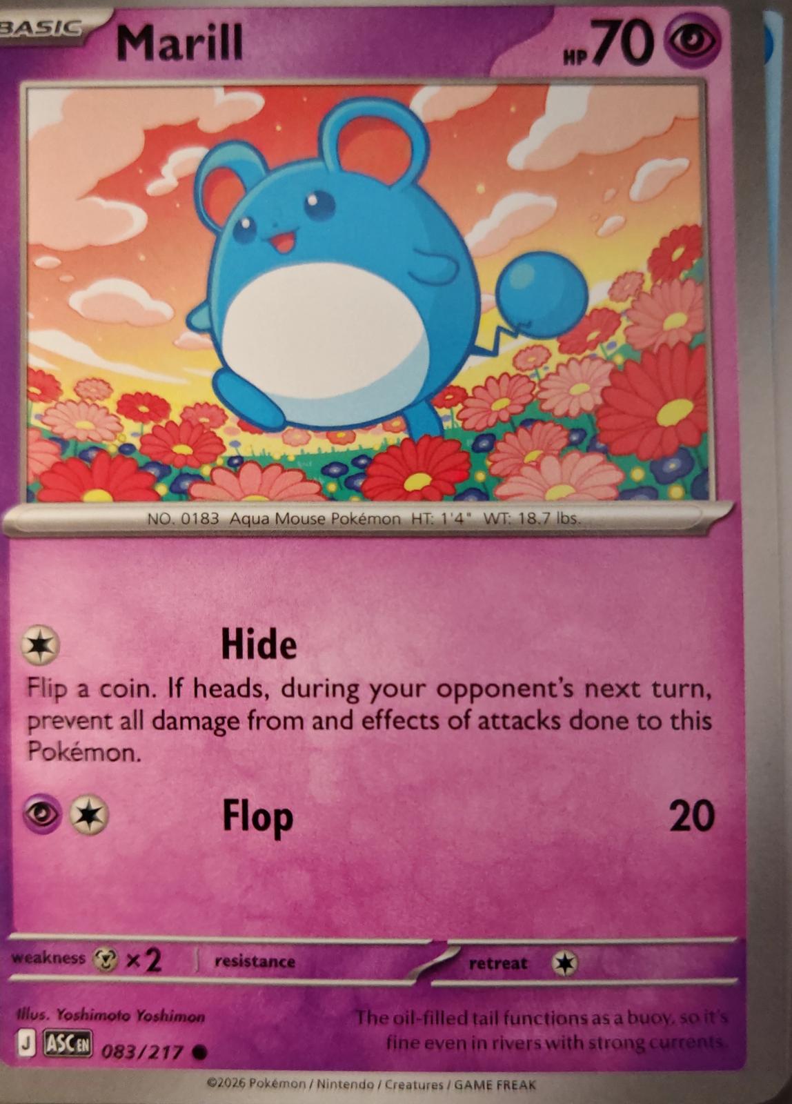 Marill - 083/217 - - ASCENDED HEROES - Pokemon - Common | AA32-100