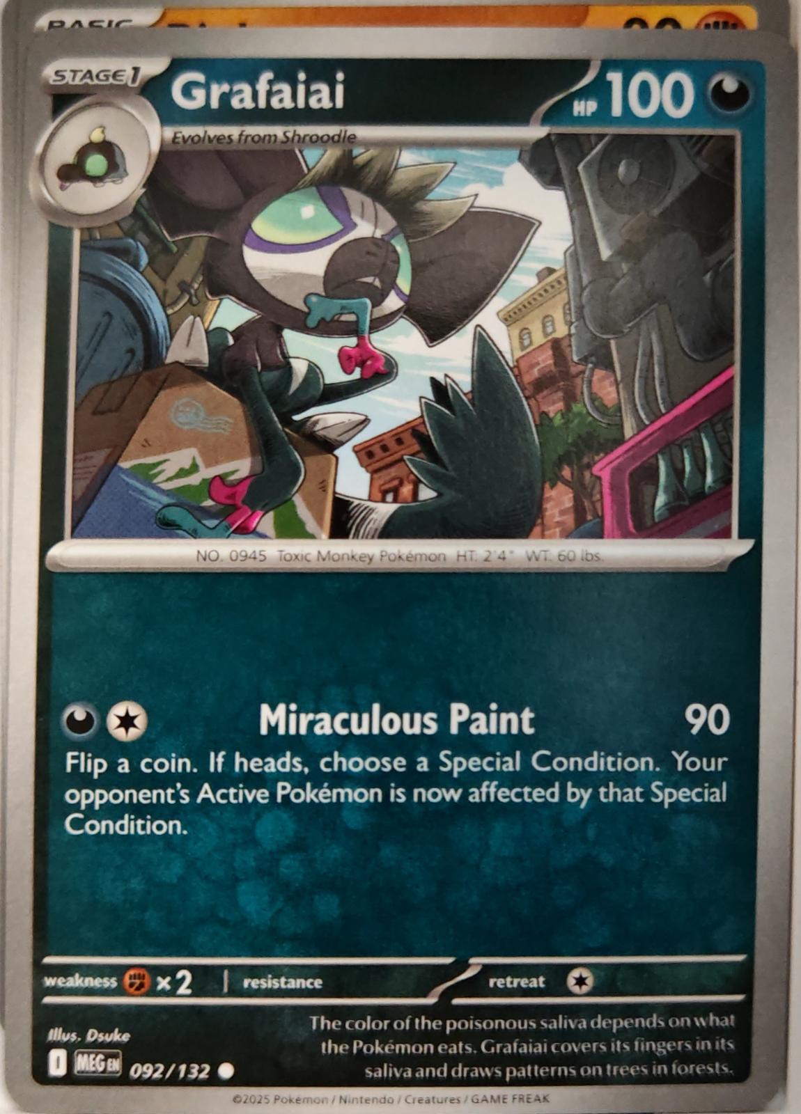 Grafaiai - 092/132 - - MEGA EVOLUTION - Pokemon - Common | AA12-4