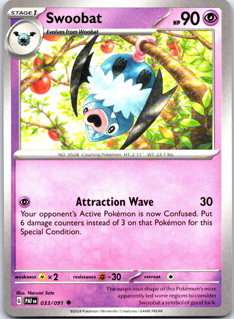Swoobat - 033/091 - - PALDEAN FATES - Pokemon - Uncommon | AB24-9