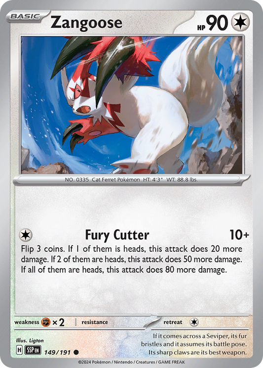 Zangoose - 149/191 - - SURGING SPARKS - Pokemon - Common | AA48-60
