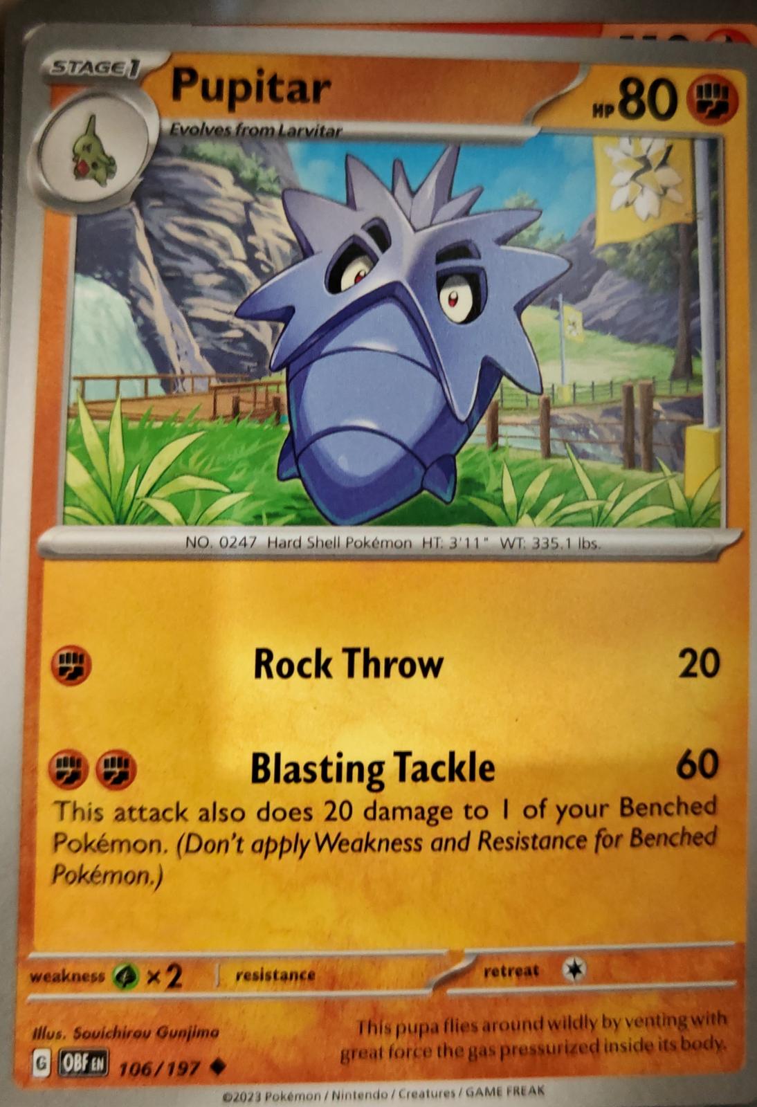 Pupitar - 106/197 - - OBSIDIAN FLAMES - Pokemon - Uncommon | AA05-64