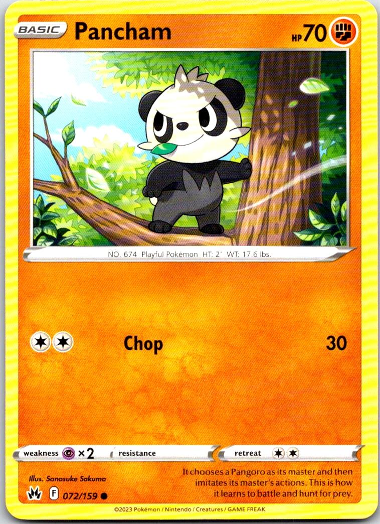 Pancham - 072/159 - - CROWN ZENITH - Pokemon - Common | AA104-44