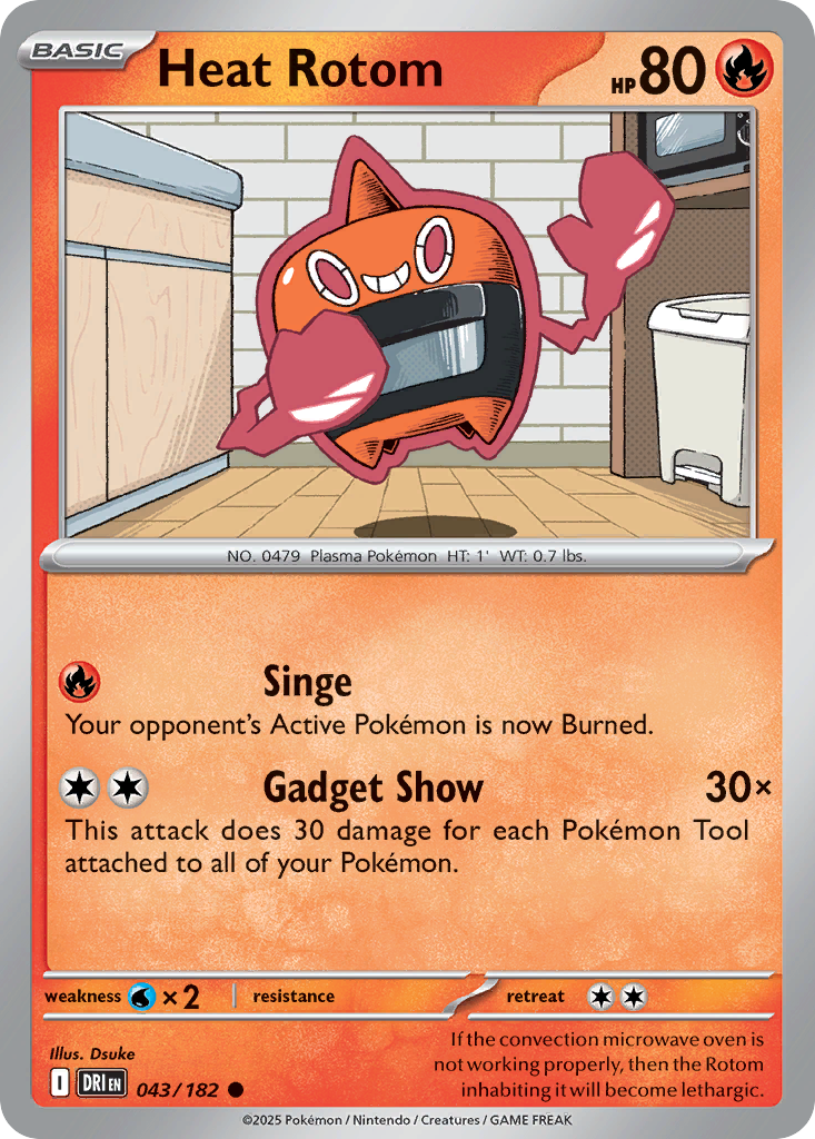 Heat Rotom - 043/182 - - DESTINED RIVALS - Pokemon - Common | AA38-90