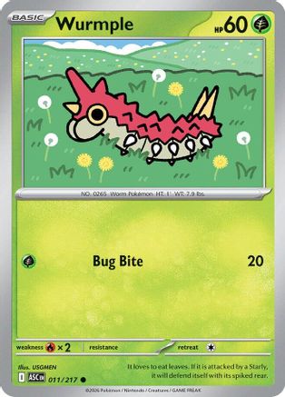 Wurmple - 011/217 - - ASCENDED HEROES - Pokemon - Common | AA10-20