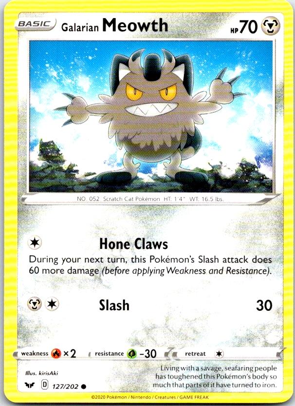 Galarian Meowth - 127/202 - - SWORD & SHIELD - Pokemon - Common | AC13-32