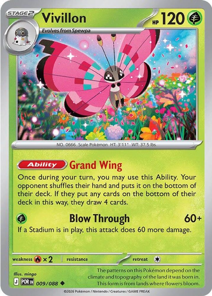 Vivillon - 009/088 - Reverse Holo - PERFECT ORDER - Pokemon - Uncommon | AA18-65