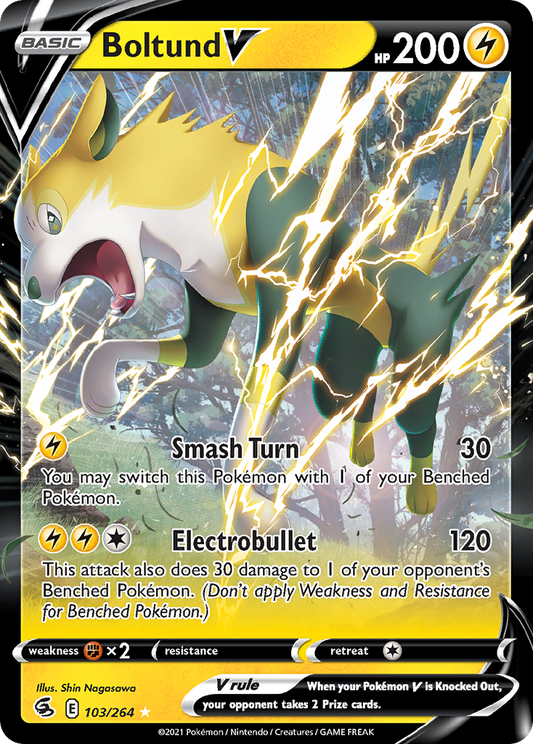 Boltund V - 103/264 - Holo - FUSION STRIKE - Pokemon - V Rare | AA33-1