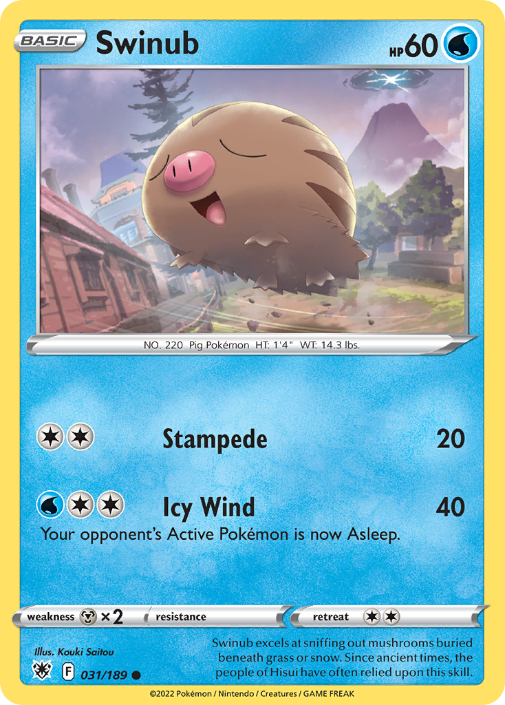 Swinub - 031/189 - - ASTRAL RADIANCE - Pokemon - Common | AA89-6