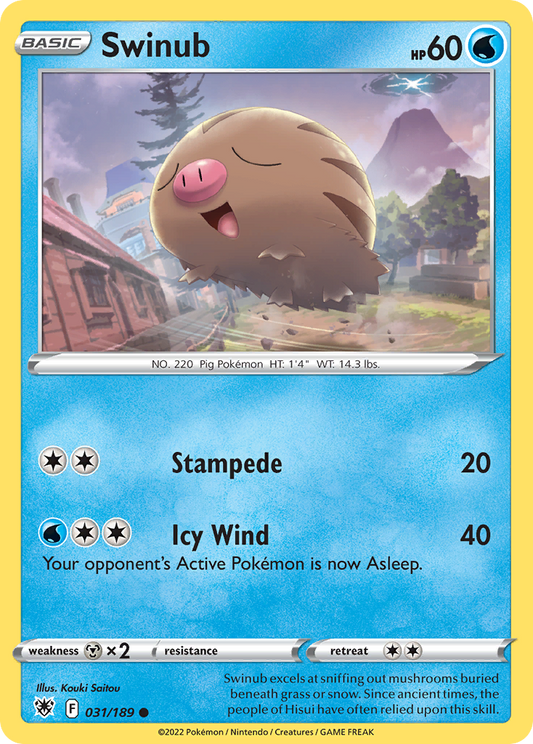 Swinub - 031/189 - - ASTRAL RADIANCE - Pokemon - Common | AA89-6