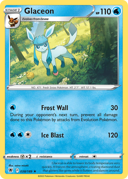 Glaceon - 038/189 - - ASTRAL RADIANCE - Pokemon - Rare | AA89-1