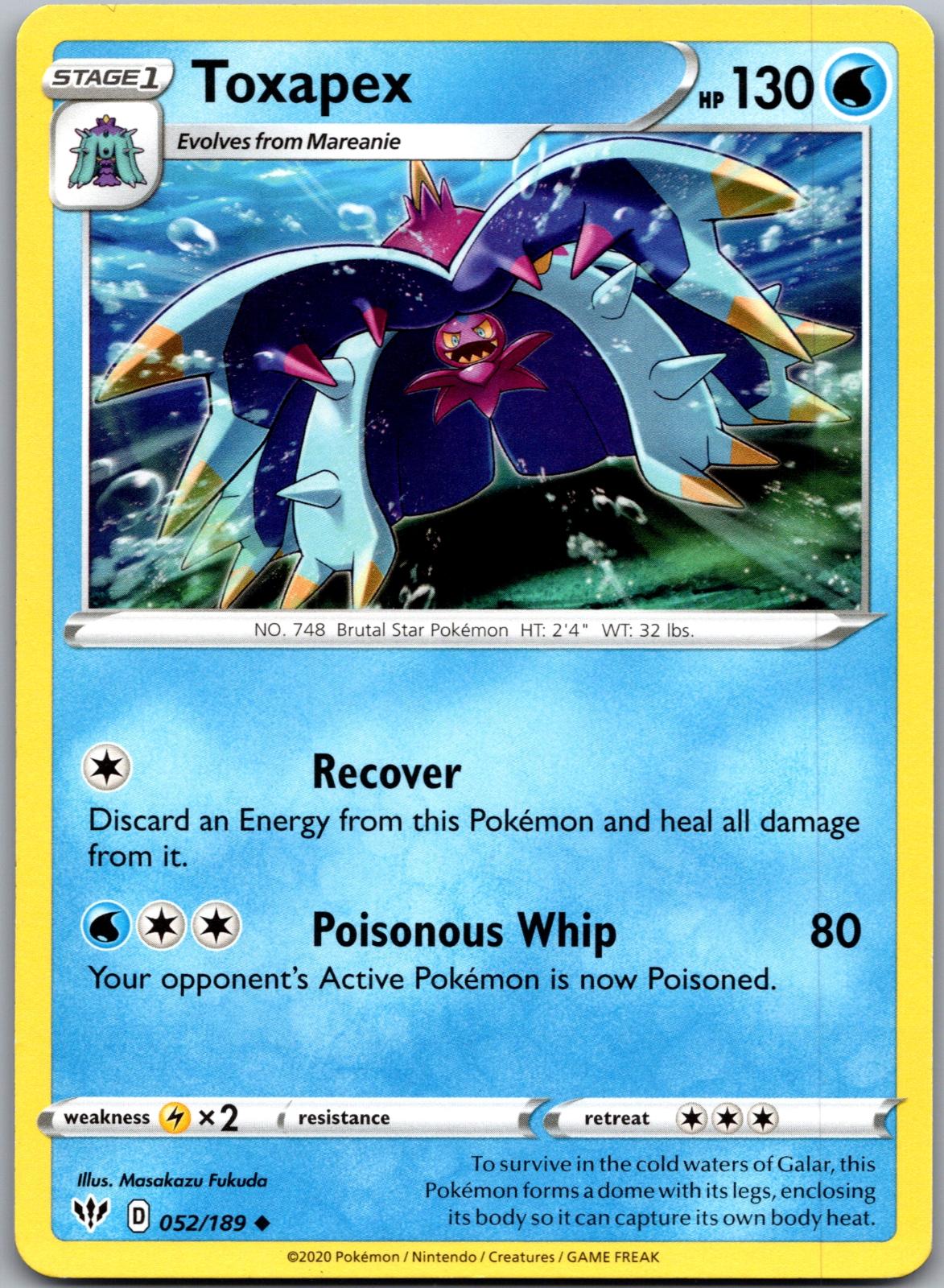 Toxapex - 052/189 - - DARKNESS ABLAZE - Pokemon - Uncommon | AA90-25