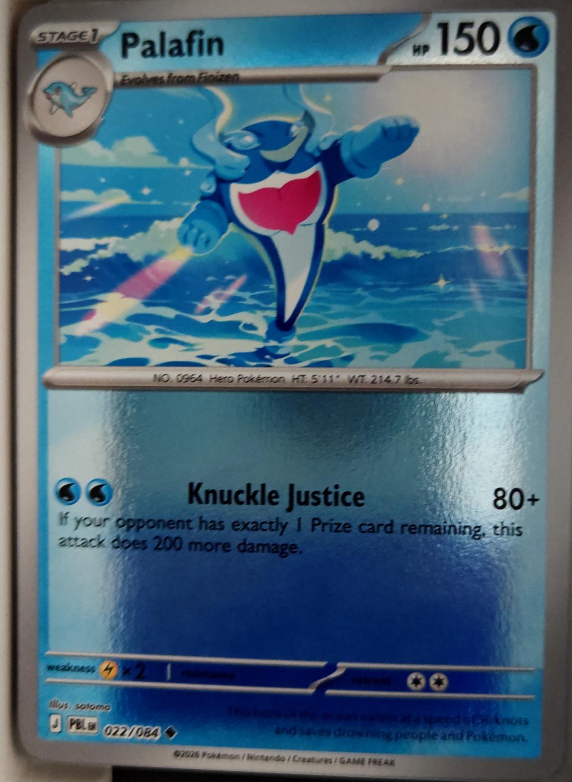 Palafin - 022/084 - Reverse Holo - PITCH BLACK - Pokemon - Uncommon | AA26-27