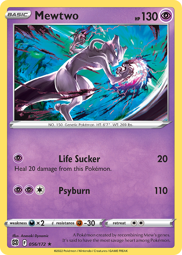Mewtwo - 056/172 - - BRILLIANT STARS - Pokemon - Rare | AA21-14
