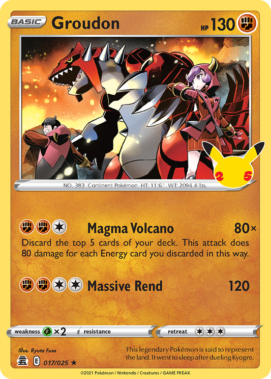 Groudon - 017/025 - Holo - CELEBRATIONS - Pokemon - Rare | AA06-13