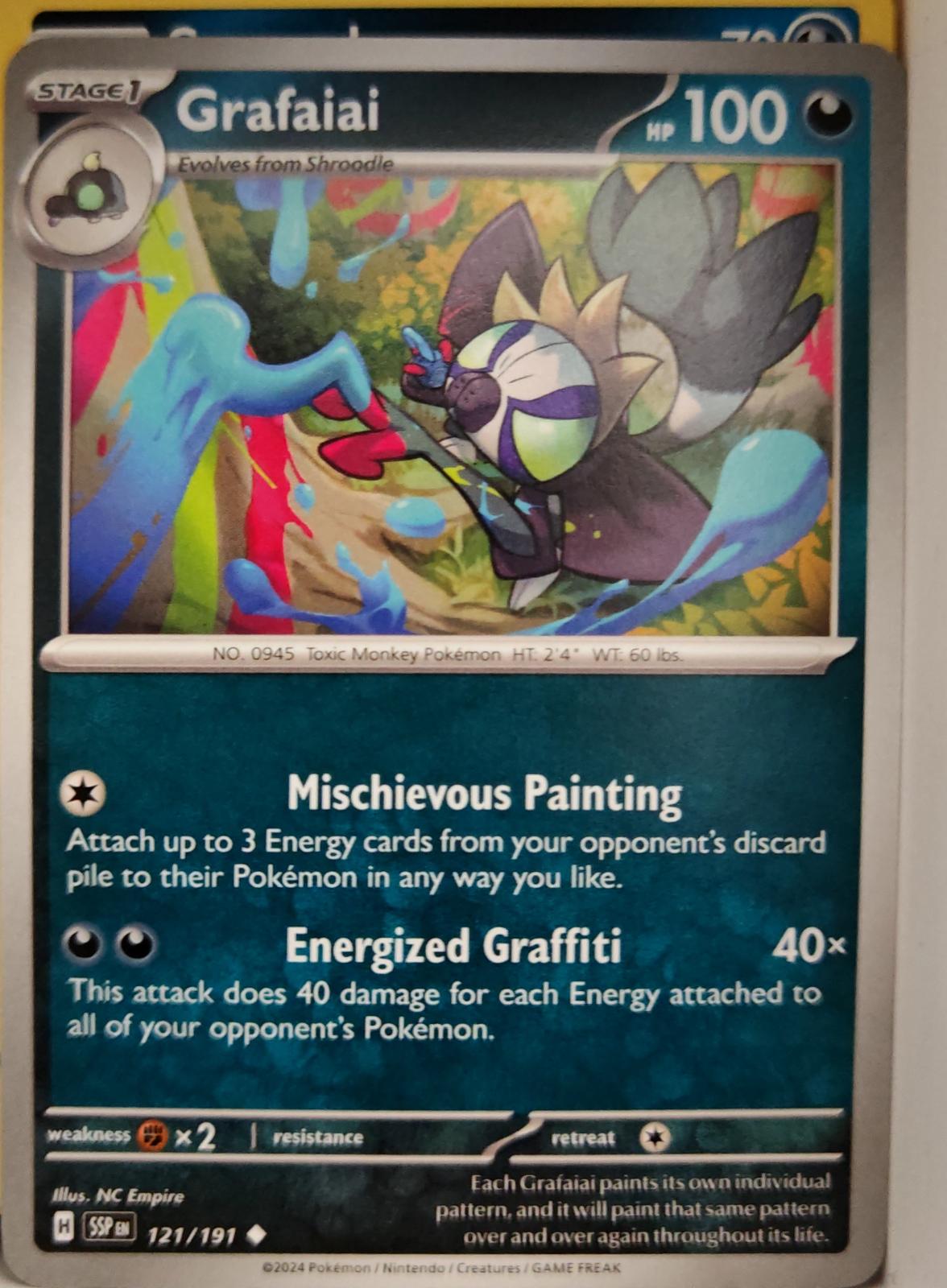 Grafaiai - 121/191 - - SURGING SPARKS - Pokemon - Uncommon | AA03-53